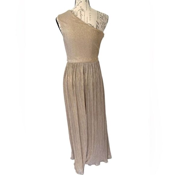 Dress The Population NWT Kienna Shimmer Gown in Pale Gold Small - Picture 7 of 9